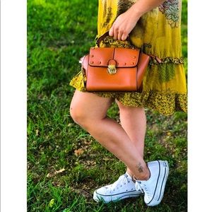 Brown multi-way purse